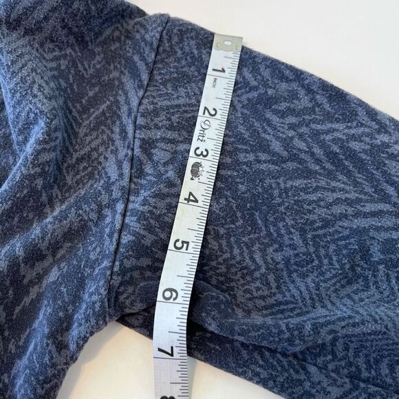 Athleta crew neck navy blue brindle pattern long sleeve sweater size small runs - Picture 6 of 12